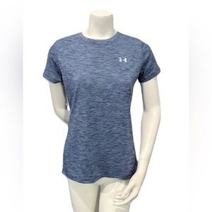 Under Armour HeatGear Women’s S Heather Blue Athletic T-Shirt Loose Fit